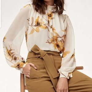 BNWT Aritzia Paula Floral Chiffon Blouse Sz Small